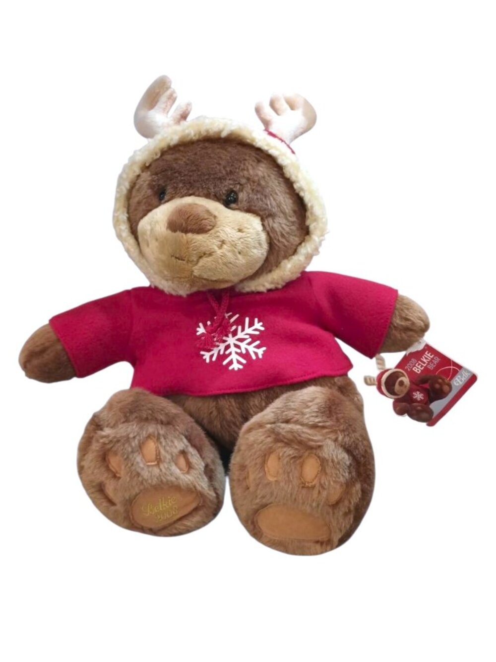 VINTAGE BELKIE CHRISTMAS TEDDY BEAR 2008 NEW CONDITION WITH TAG - NO BOX - 19"
